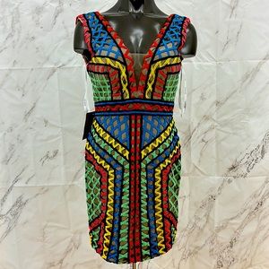 Jovani Rare find embroidered mesh over nude satin size 4